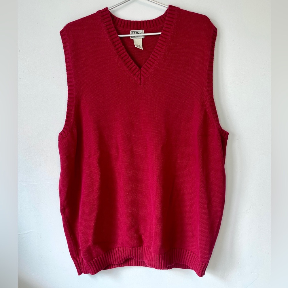 Vintage L.L. Bean Red Sweater Vest Men’s Tall Size XXL
